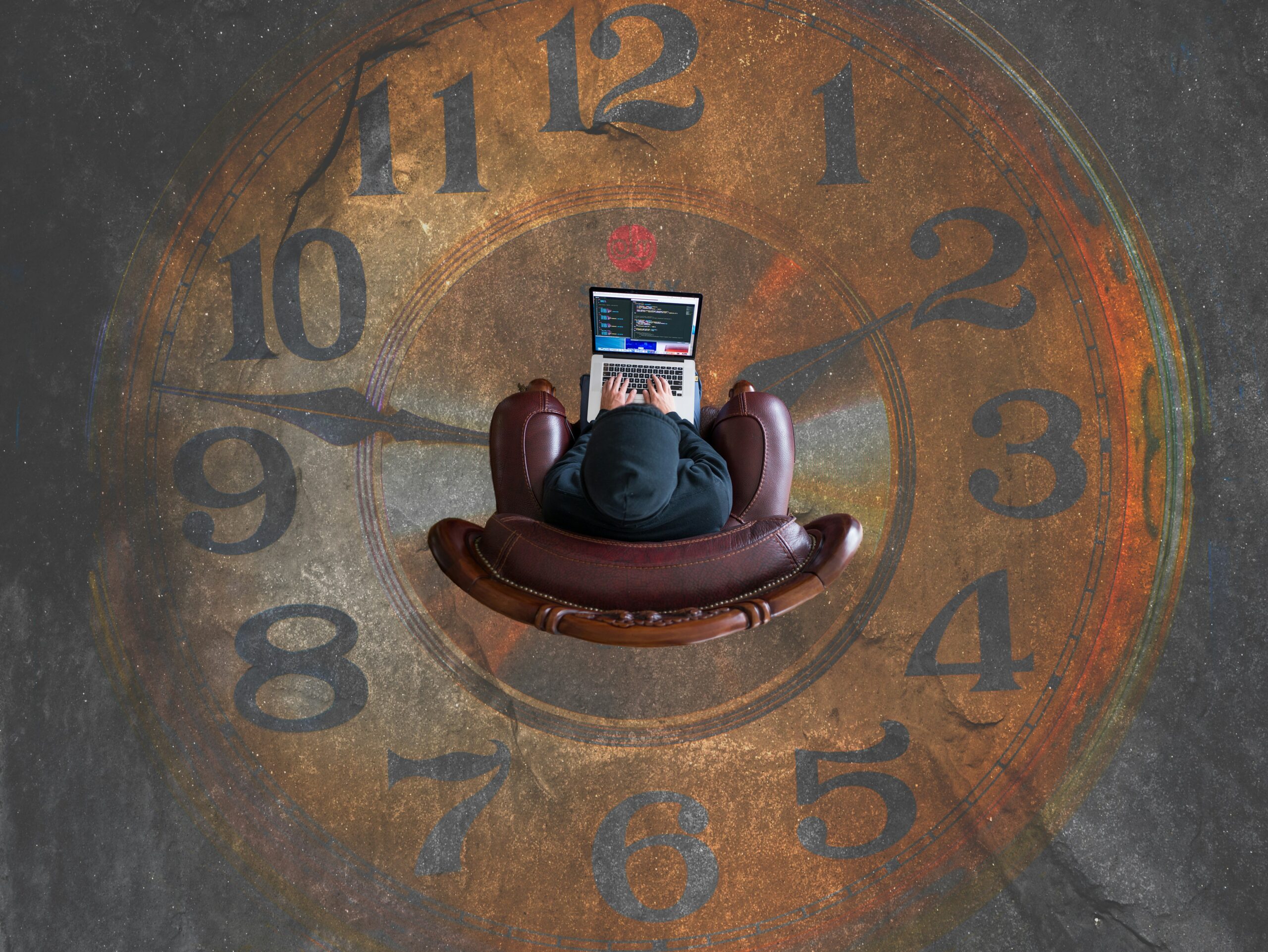 brown analog clock