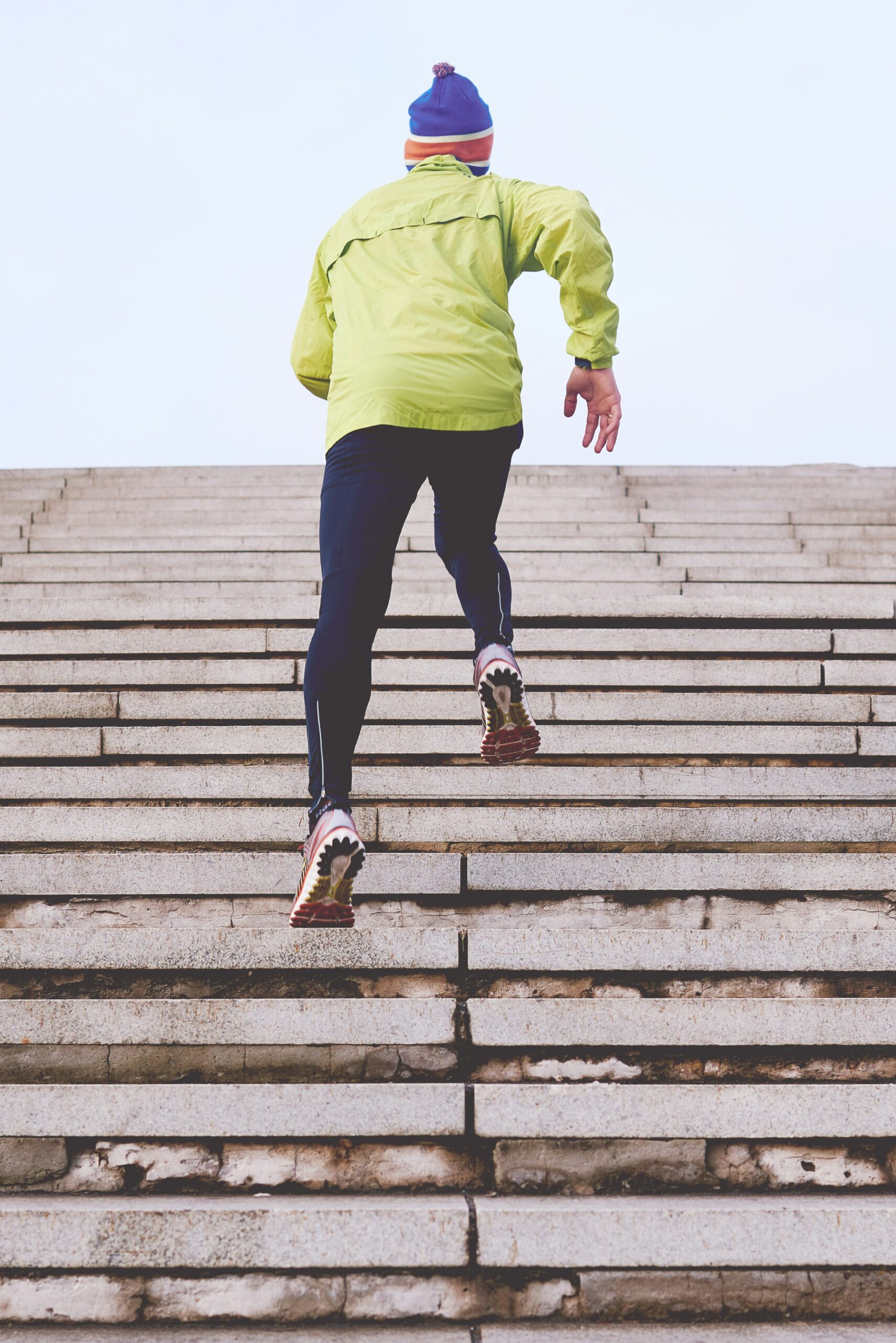 person climbing concrete stairs , The Power of efforts